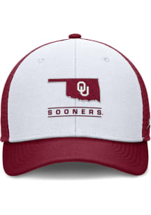 Nike Oklahoma Sooners Prep Rise 2T Structured Trucker Adjustable Hat - White