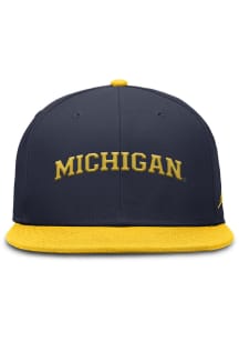 Michigan Wolverines Nike 2T Flat Brim Fitted Hat - Navy Blue