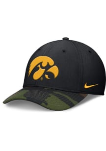 Iowa Hawkeyes Nike 2024 Rise Military Swooshflex Flex Hat - Black