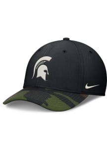 Michigan State Spartans Nike 2024 Rise Military Swooshflex Flex Hat - Black