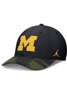 Michigan Wolverines Nike 2024 Rise Military Swooshflex Flex Hat - Black