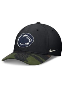 Penn State Nittany Lions Nike 2024 Rise Military Swooshflex Flex Hat - Black