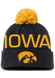 Iowa Hawkeyes Nike Primetime Peak Cuff Pom Mens Knit Hat - Black