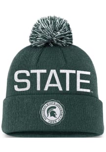 Michigan State Spartans Nike Prep Peak Cuff Pom Mens Knit Hat - Green