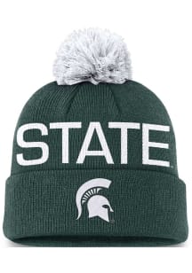 Michigan State Spartans Nike Primetime Peak Cuff Pom Mens Knit Hat - Green