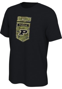Purdue Boilermakers Black Nike Veterans Day Short Sleeve T Shirt
