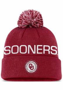 Nike Oklahoma Sooners Cardinal Prep Peak Cuff Pom Mens Knit Hat