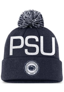 Penn State Nittany Lions Nike Prep Peak Cuff Pom Mens Knit Hat - Navy Blue