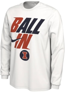 Nike Illinois Fighting Illini White 2022 Ball In Bench Long Sleeve T Shirt