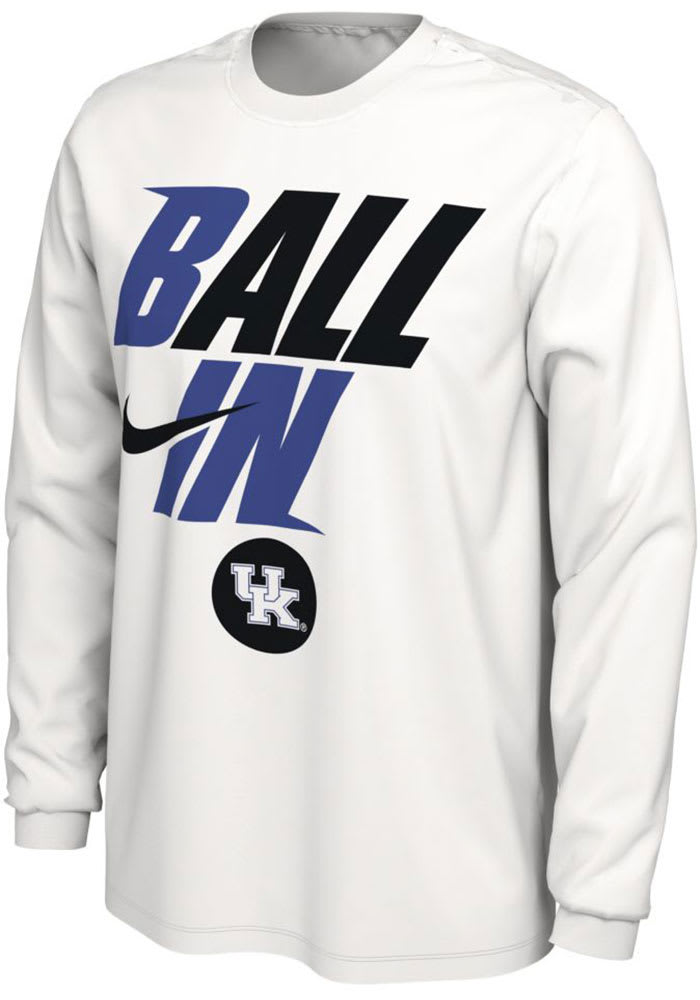 Nike Kentucky Wildcats White 2022 Ball In Bench Long Sleeve T Shirt