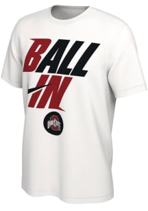 Nike Ohio State Buckeyes White 2022 Ball In Bench Short Sleeve T Shirt