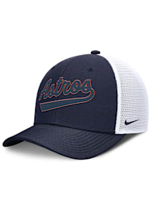 Nike Houston Astros Primetime Edge Script 2T Trucker Adjustable Hat - Navy Blue