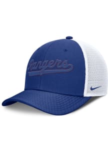 Nike Texas Rangers Primetime Edge Script 2T Trucker Adjustable Hat - Blue