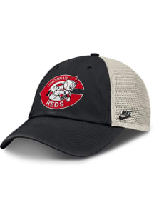 Nike Cincinnati Reds Cooperstown 2T Unstructured Trucker Adjustable Hat - Black