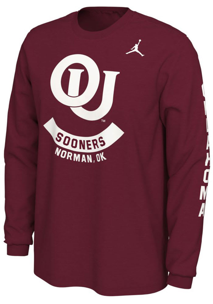 Nike Oklahoma Sooners Cardinal Jordan Vault Long Sleeve T Shirt