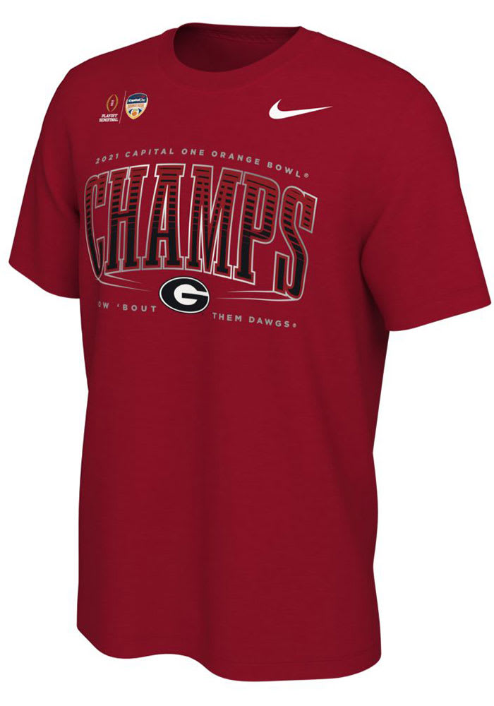 Nike Georgia Bulldogs Red 2021 Orange Bowl Champions Short Sleeve T Shirt