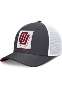 Nike Oklahoma Sooners NIKE RISE STRUCTURED TRUCKER CAP Adjustable Hat - Charcoal