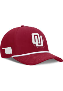 Nike Oklahoma Sooners NIKE RISE STRUCTURED ADJ Adjustable Hat - Crimson