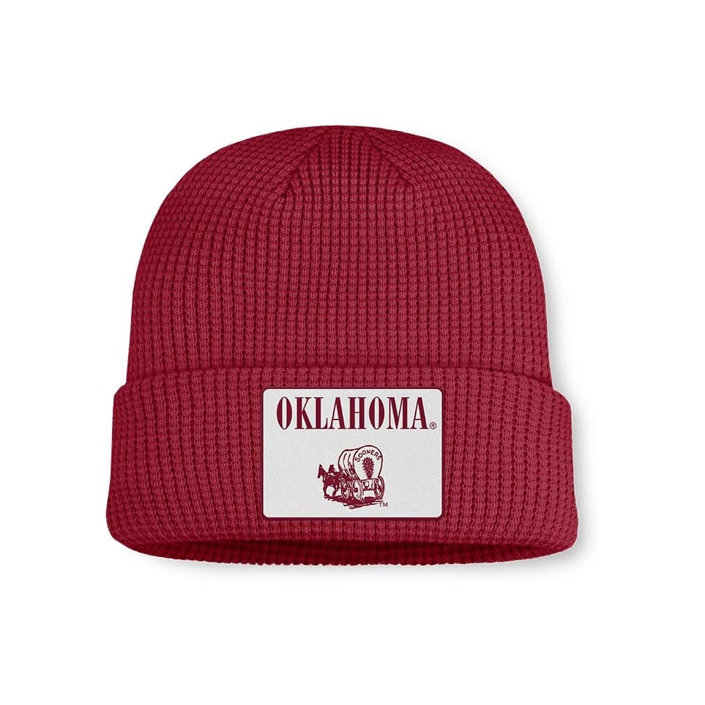 Daxton Vertical USA Cities Cuffed Beanie - Oklahoma Black & White | Winter Knit Hat For Adults & Teens