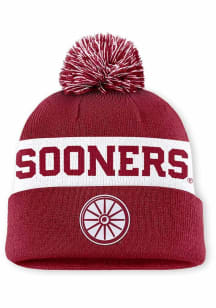 Nike Oklahoma Sooners Crimson JORDAN BRAND PEAK SB CUFFED POM BEANIE CAP Mens Knit Hat