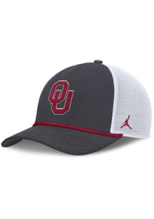Nike Oklahoma Sooners JORDAN BRAND RISE ACADEMIC STRUCTURED TRUCKER CAP Adjustable Hat - Charcoal