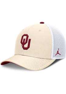 Nike Oklahoma Sooners Primetime Dri Fit Structured Rise Trucker Adjustable Hat - White