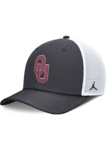 Nike Oklahoma Sooners Evergreen Structured Rise Trucker Cap Adjustable Hat - Charcoal