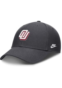 Nike Oklahoma Sooners Evergreen Dri-Fit Structured Club Cap Adjustable Hat - Charcoal
