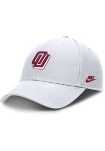 Nike Oklahoma Sooners Evergreen Dri-Fit Structured Club Cap Adjustable Hat - White