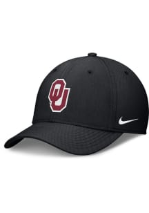 Nike Oklahoma Sooners Mens Black Dri-Fit Structured Rise Swooshflex Flex Hat