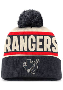 Nike Texas Rangers Blue City Connect Crown Stripe Peak Cuff Pom Mens Knit Hat