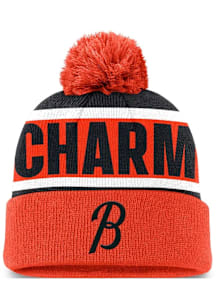 Nike Baltimore Orioles Black City Connect Crown Stripe Peak Cuff Pom Mens Knit Hat