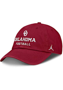 Nike Oklahoma Sooners Evergreen Dri-Fit Unstructured Club Cap (Sport Drop) Adjustable Hat - Crimso..