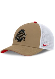 Nike Khaki Ohio State Buckeyes Academic Structured Rise Trucker Adjustable Hat