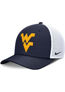 Nike West Virginia Mountaineers Structured Rise Trucker Adjustable Hat - Navy Blue
