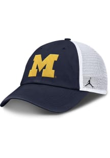 Nike Navy Blue Michigan Wolverines Unstructured Club Trucker Adjustable Hat