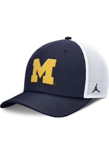 Nike Navy Blue Michigan Wolverines Structured Rise Trucker Adjustable Hat