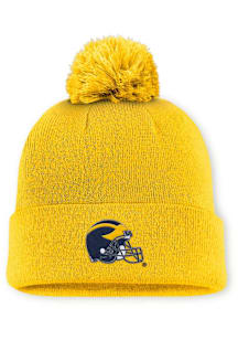 Nike Michigan Wolverines Yellow Peak Pom Beanie Mens Knit Hat