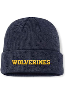 Nike Michigan Wolverines Blue Terra Beanie Mens Knit Hat
