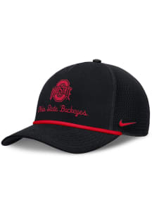 Nike Black Ohio State Buckeyes Academic Structured Rise Trucker Adjustable Hat