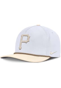 Nike Pittsburgh Pirates White Aerobill Flat Brim 5 Panel Rope 2T Mens Snapback Hat