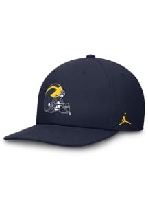 Michigan Wolverines Nike Jordan Brand Dri-Fit Pro Structured Square Bill Mens Snapback - Navy Bl..