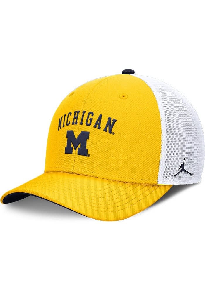 Nike Michigan Wolverines YELLOW Jordan Brand Rise Structured