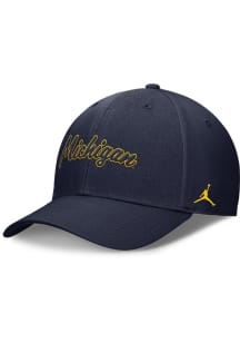 Nike Navy Blue Michigan Wolverines Jordan Brand Club Structured Adjustable Hat