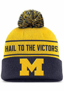 Michigan Wolverines Nike Jordan Brand Peak Pom Design Mens Knit Hat - Navy Blue