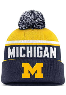 Michigan Wolverines Nike Jordan Brand Peak Pom Mens Knit Hat - Navy Blue