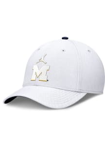 Michigan Wolverines Nike Jordan Brand Rise Structured Swoosh Flex Hat - White