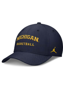 Michigan Wolverines Nike Jordan Brand Basketball Rise Swoosh Flex Hat - Navy Blue