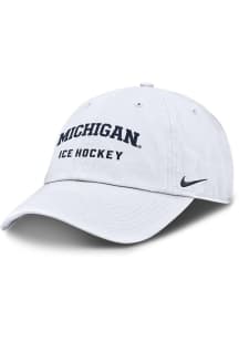 Nike White Michigan Wolverines Club Unstructured Ice Hockey Adjustable Hat