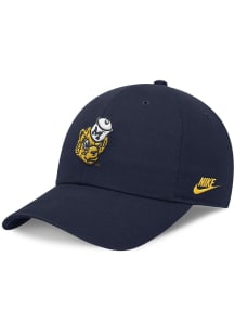 Nike Michigan Wolverines Dri-Fit Club Unstructured Swoosh Adjustable Hat - Navy Blue